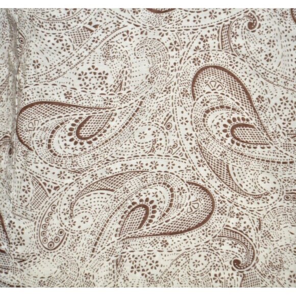 Wrangler Brown Paisley Print Concho Snap Front Embroidered Western Shirt Size XL - Picture 8 of 11